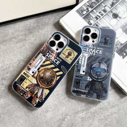 For iPhone 13 Pro Dual-side IMD Astronaut Frosted Phone Case(Black Gold) - iPhone 13 Pro Cases by buy2fix | Online Shopping UK | buy2fix