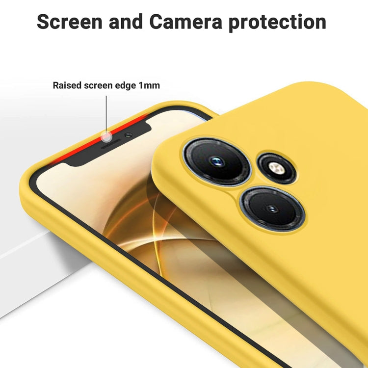 For Infinix Hot 30 Pure Color Liquid Silicone Shockproof Phone Case(Yellow) - Infinix Cases by buy2fix | Online Shopping UK | buy2fix