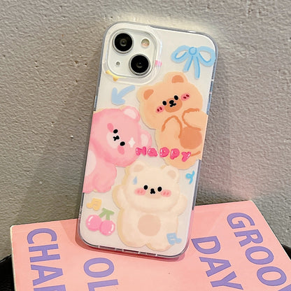 For iPhone 12 Pro Max IMD Cute Animal Pattern Phone Case(Bear) - iPhone 12 Pro Max Cases by buy2fix | Online Shopping UK | buy2fix