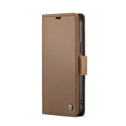 For iPhone 13 Pro Max CaseMe 023 Butterfly Buckle Litchi Texture RFID Anti-theft Leather Phone Case(Brown) - iPhone 13 Pro Max Cases by CaseMe | Online Shopping UK | buy2fix