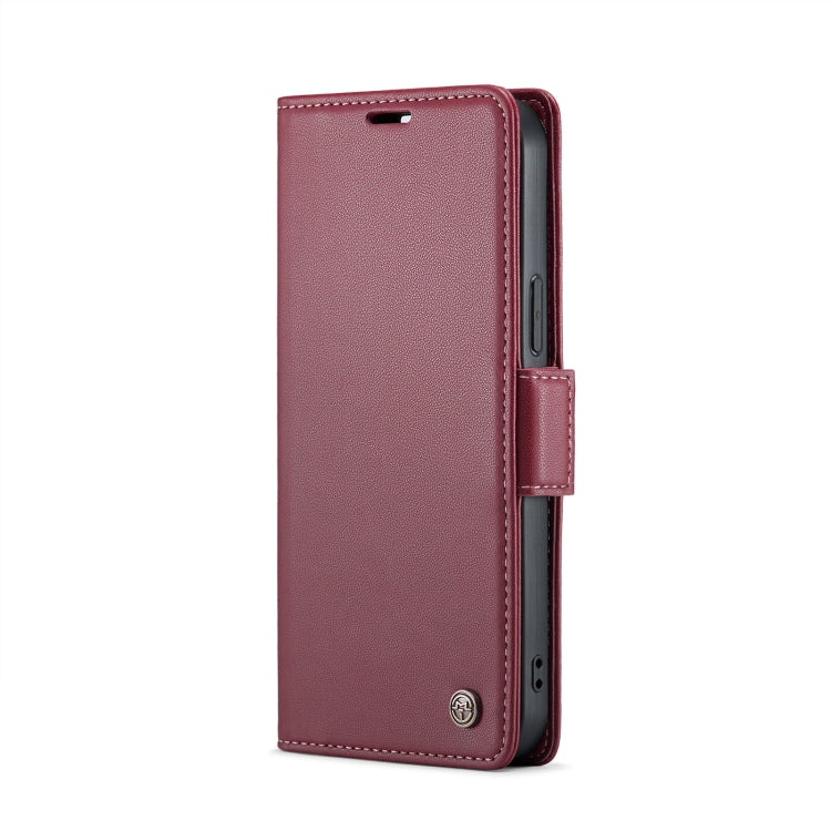 For iPhone 12 / 12 Pro CaseMe 023 Butterfly Buckle Litchi Texture RFID Anti-theft Leather Phone Case(Wine Red) - iPhone 12 / 12 Pro Cases by CaseMe | Online Shopping UK | buy2fix