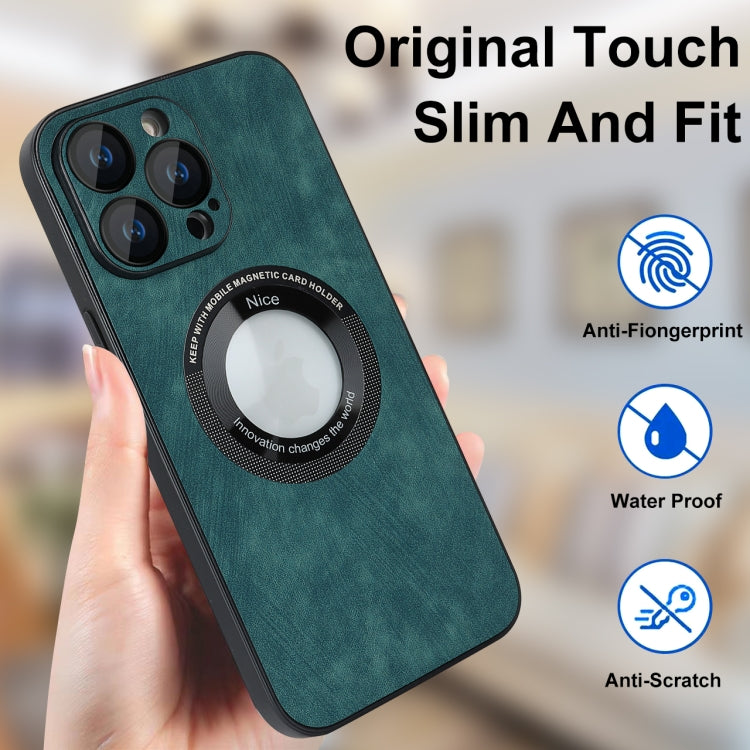 For iPhone 11 Skin Feel Leather MagSafe Magnetic Phone Case(Green) - iPhone 11 Cases by buy2fix | Online Shopping UK | buy2fix