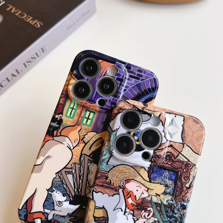 For iPhone 14 Plus Precise Hole Oil Painting Pattern PC Phone Case(Edifice) - iPhone 14 Plus Cases by buy2fix | Online Shopping UK | buy2fix