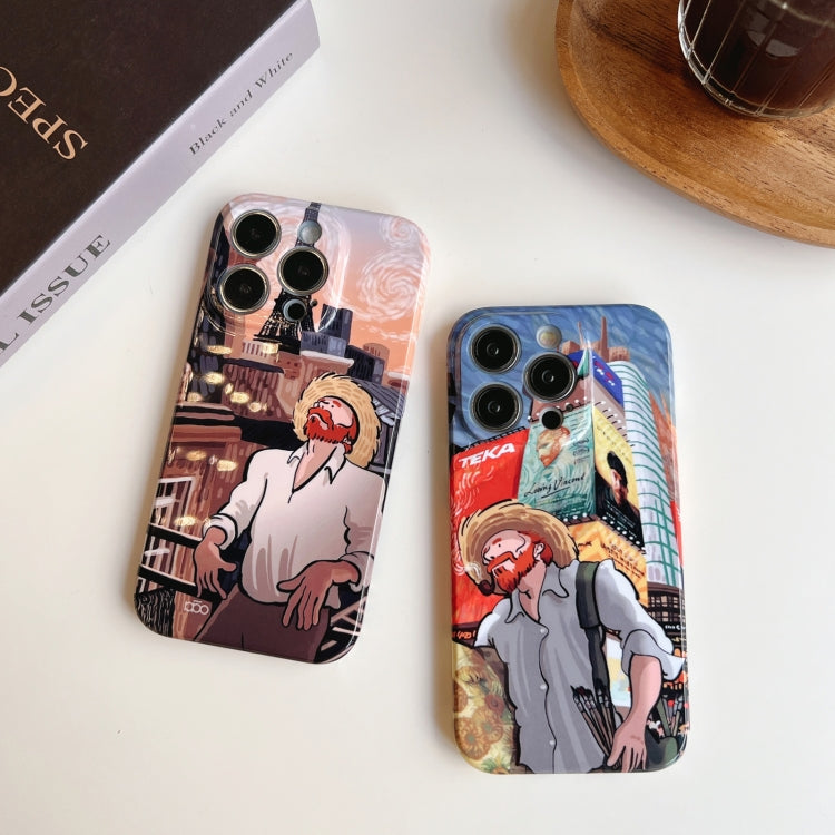 For iPhone 13 Precise Hole Oil Painting Pattern PC Phone Case(Tower) - iPhone 13 Cases by buy2fix | Online Shopping UK | buy2fix