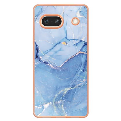 For Google Pixel 7a Electroplating Marble Dual-side IMD Phone Case(Blue 018) - Google Cases by buy2fix | Online Shopping UK | buy2fix