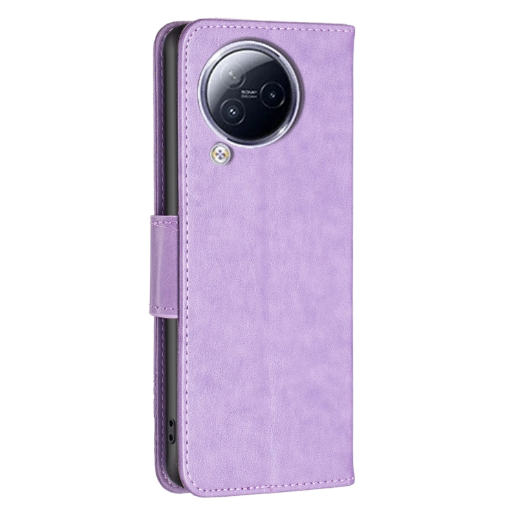 For Xiaomi Civi 3 5G Two Butterflies Embossing Leather Phone Case(Purple) - Xiaomi Cases by buy2fix | Online Shopping UK | buy2fix