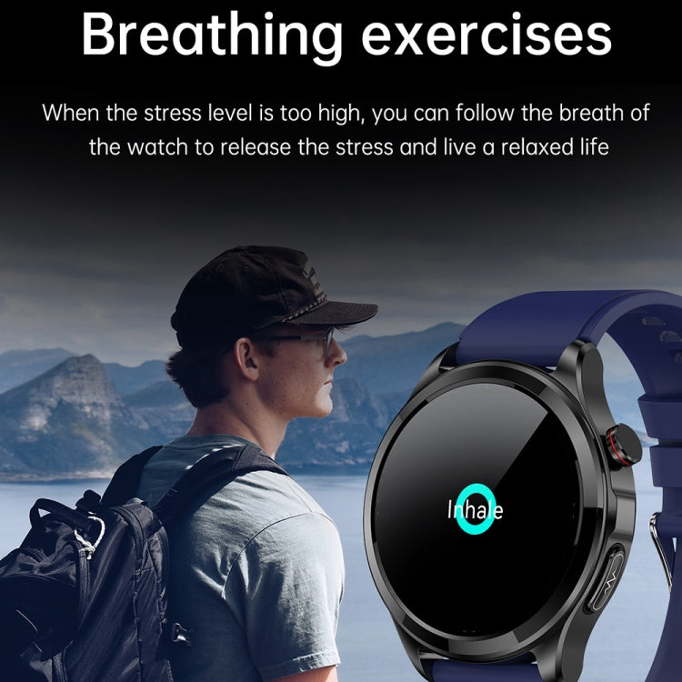 TK22 1.39 inch IP67 Waterproof Silicone Band Smart Watch Supports ECG / Non-invasive Blood Sugar(Black) - Smart Watches by buy2fix | Online Shopping UK | buy2fix