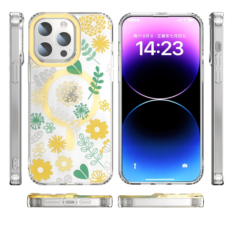 For iPhone 12 Pro Max MagSafe Magnetic TPU Phone Case(Yellow Chrysanthemum) - iPhone 12 Pro Max Cases by buy2fix | Online Shopping UK | buy2fix