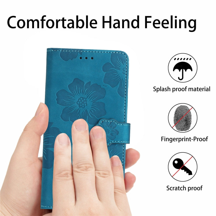 For Xiaomi 12 Lite Flower Embossing Pattern Leather Phone Case(Blue) - Xiaomi Cases by buy2fix | Online Shopping UK | buy2fix