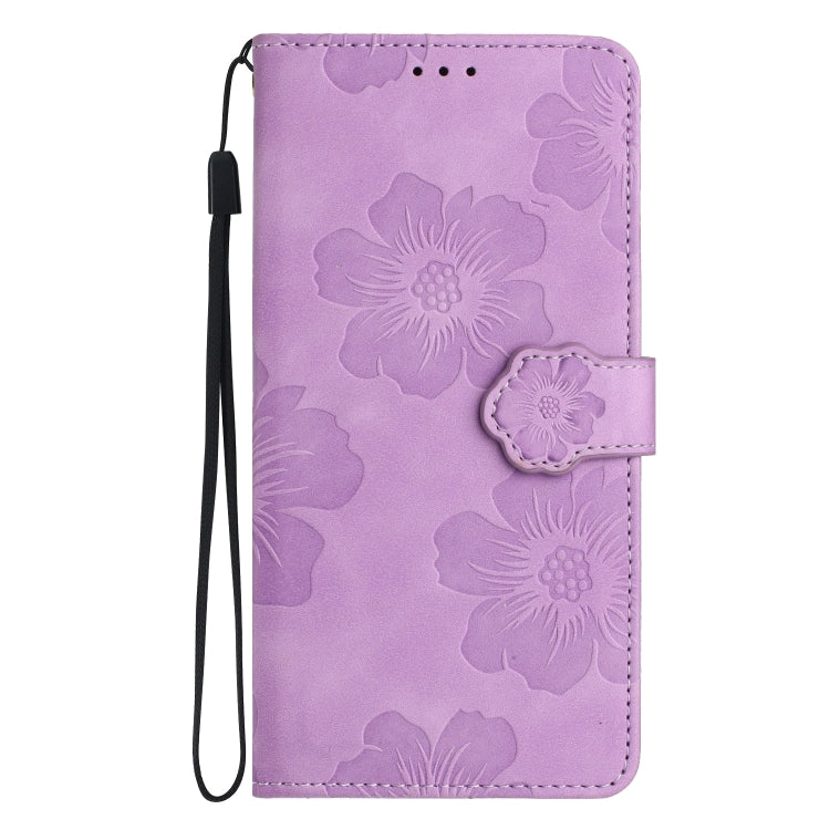 For Xiaomi Redmi 9C Flower Embossing Pattern Leather Phone Case(Purple) - Xiaomi Cases by buy2fix | Online Shopping UK | buy2fix