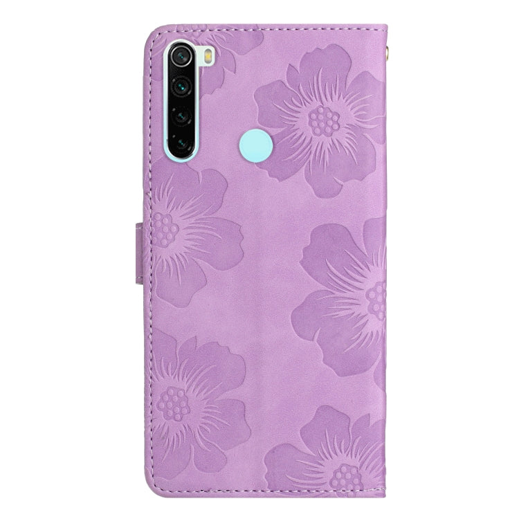 For Xiaomi Redmi Note 8T Flower Embossing Pattern Leather Phone Case(Purple) - Xiaomi Cases by buy2fix | Online Shopping UK | buy2fix