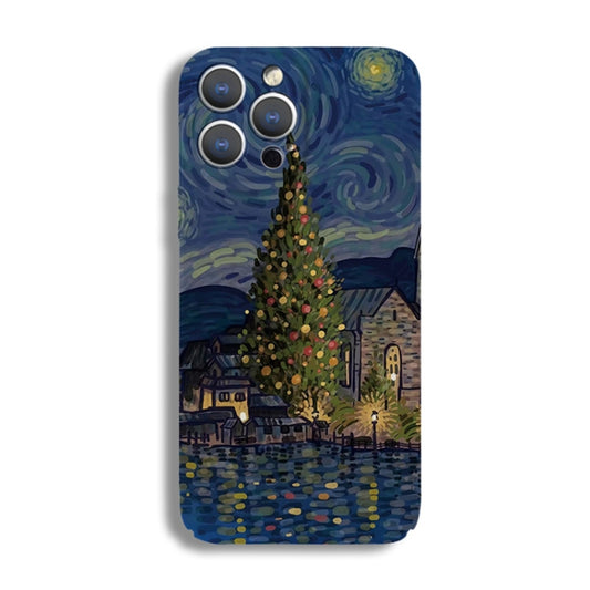 For iPhone 13 Pro Max Precise Hole Oil Painting Pattern PC Phone Case(Castle) - iPhone 13 Pro Max Cases by buy2fix | Online Shopping UK | buy2fix