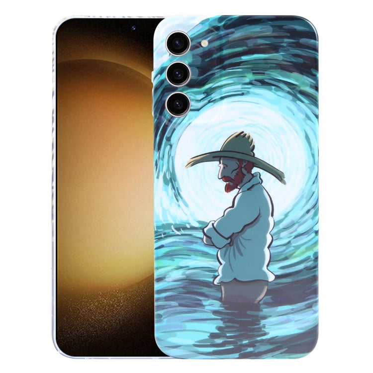 For Samsung Galaxy S23+ 5G Precise Hole Oil Painting Pattern PC Phone Case(Thinker) - Galaxy S23+ 5G Cases by buy2fix | Online Shopping UK | buy2fix