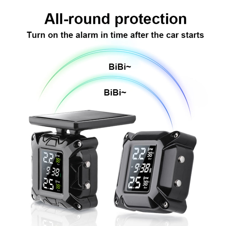 M9 Color Screen Motorcycle Solar Wireless Tire Pressure Monitor With Handbar Mount - Electrical System by buy2fix | Online Shopping UK | buy2fix