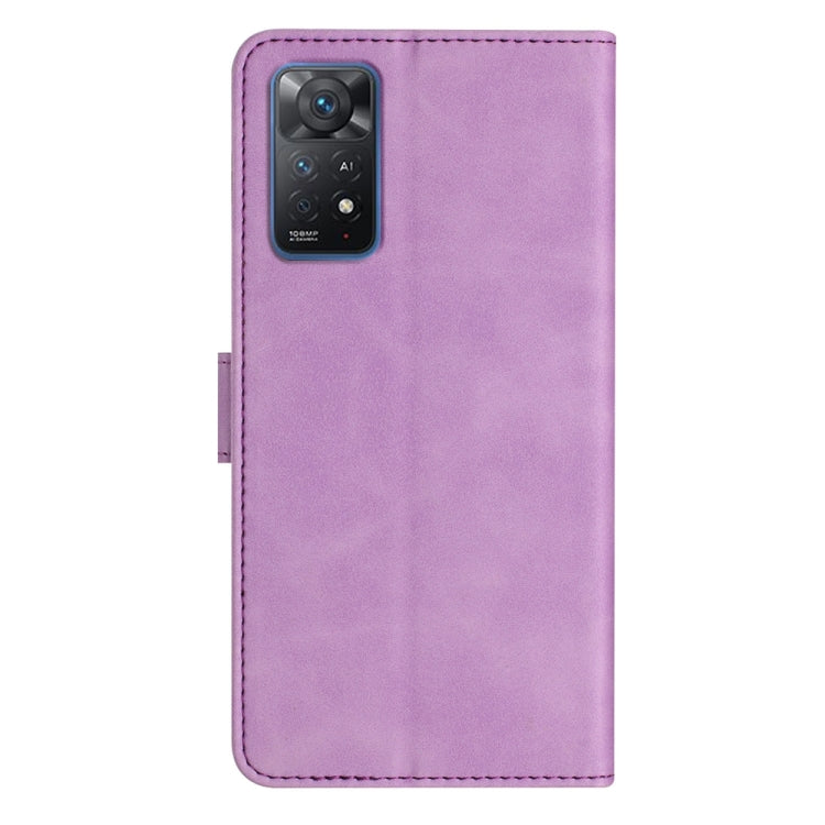 For Xiaomi Redmi Note 11 Pro 5G Global Seven Butterflies Embossed Leather Phone Case(Purple) - Redmi Note 11 Pro Case by buy2fix | Online Shopping UK | buy2fix