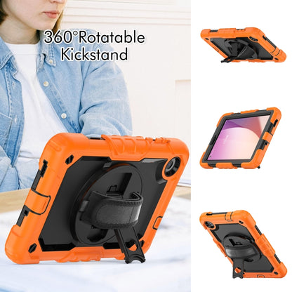 For Lenovo Tab M8 4th Gen Silicone Hybrid PC Tablet Case with Shoulder Strap(Orange) - For Lenovo by buy2fix | Online Shopping UK | buy2fix