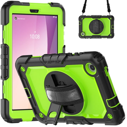 For Lenovo Tab M8 4th Gen Silicone Hybrid PC Tablet Case with Shoulder Strap(Yellow Green PC) - For Lenovo by buy2fix | Online Shopping UK | buy2fix