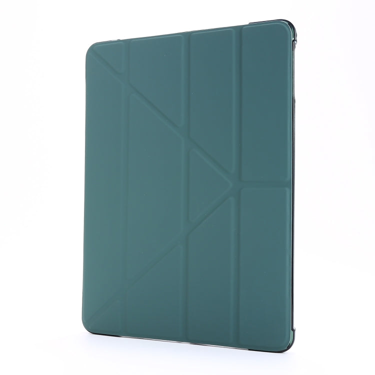 For iPad Air 2 Airbag Deformation Horizontal Flip Leather Case with Holder & Pen Holder(Dark Green) - Apple Accessories by buy2fix | Online Shopping UK | buy2fix