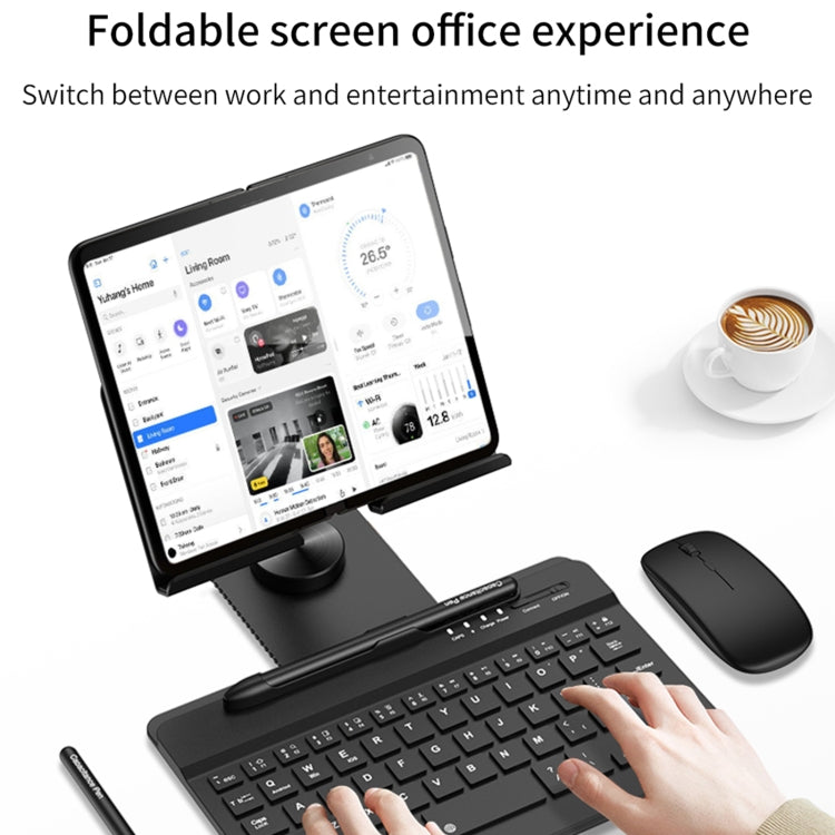 For Google Pixel Fold GKK Folding Bluetooth Keyboard Holder with Pen + Holder + Keyboard + Mouse(Silver) - Others Keyboard by GKK | Online Shopping UK | buy2fix