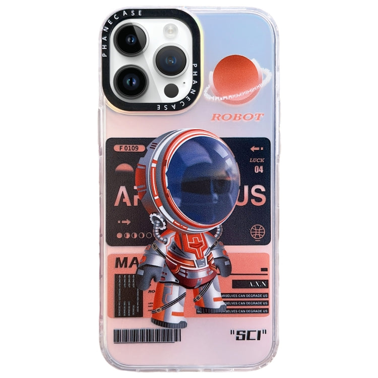 For iPhone 14 Pro Max Mechanical Astronaut Pattern TPU Phone Case(Orange) - iPhone 14 Pro Max Cases by buy2fix | Online Shopping UK | buy2fix