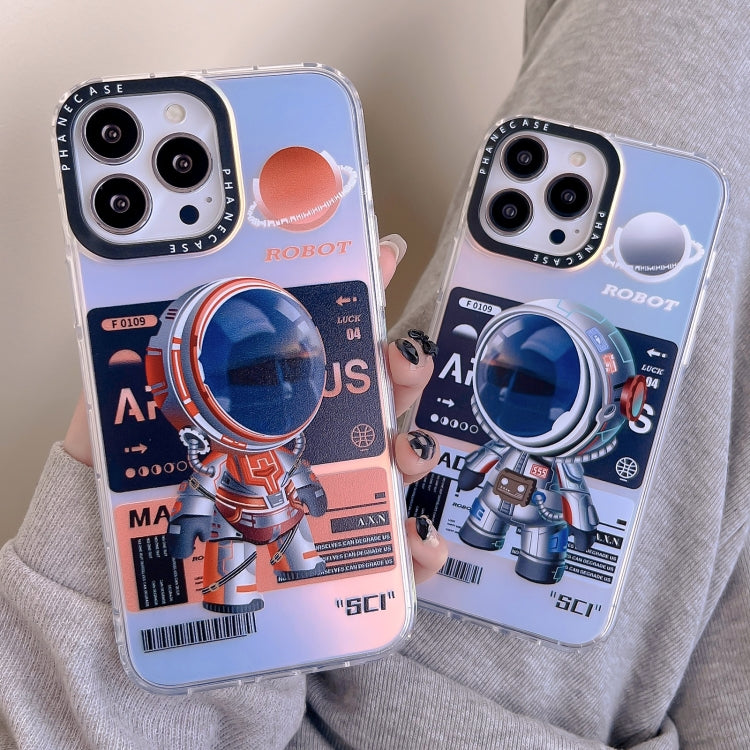 For iPhone 13 Mechanical Astronaut Pattern TPU Phone Case(Blue) - iPhone 13 Cases by buy2fix | Online Shopping UK | buy2fix