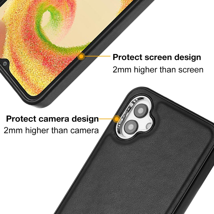 For Samsung Galaxy A04E / F04 / M04 Leather Texture Full Coverage Phone Case(Black) - Galaxy Phone Cases by buy2fix | Online Shopping UK | buy2fix