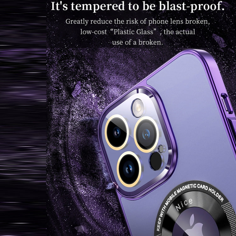 For iPhone 14 Pro CD Texture MagSafe Magnetic Phone Case(Dark Purple) - iPhone 14 Pro Cases by buy2fix | Online Shopping UK | buy2fix