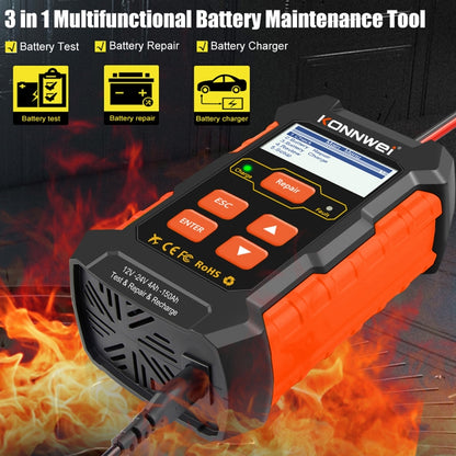 KONNWEI KW520 12V / 24V 3 in 1 Car Battery Tester with Detection & Repair & Charging Function(UK Plug) - Code Readers & Scan Tools by KONNWEI | Online Shopping UK | buy2fix