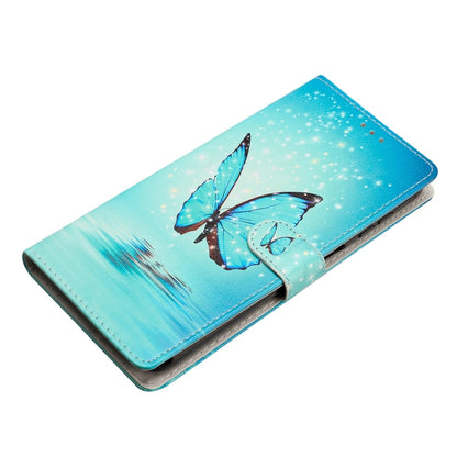For Xiaomi Redmi 12C Colored Drawing Leather Phone Case(Blue Butterfly) - Xiaomi Cases by buy2fix | Online Shopping UK | buy2fix