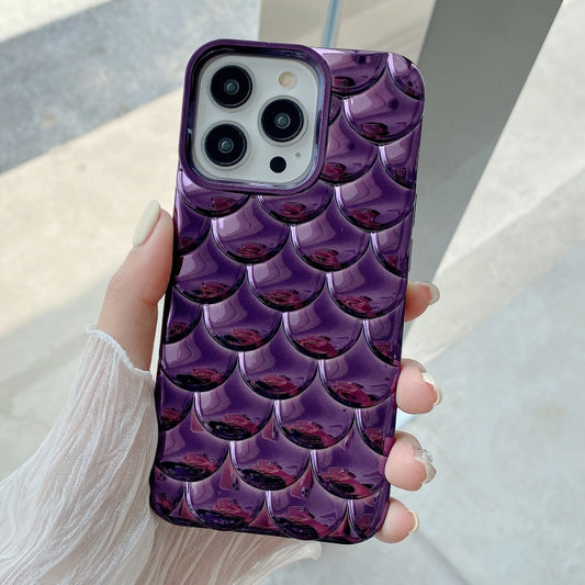 For iPhone 15 Pro Max 3D Scale Style TPU Phone Case(Deep Purple) - iPhone 15 Pro Max Cases by buy2fix | Online Shopping UK | buy2fix