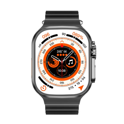 WS-E9 Ultra 2.2 inch IP67 Waterproof Metal Buckle Ocean Silicone Band Smart Watch, Support Heart Rate / NFC(Black) - Smart Watches by buy2fix | Online Shopping UK | buy2fix