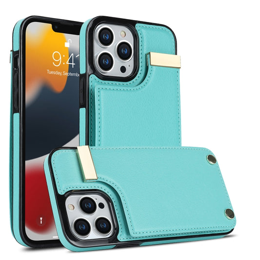 For iPhone 11 Pro Max Metal Buckle Card Slots Phone Case(Green) - iPhone 11 Pro Max Cases by buy2fix | Online Shopping UK | buy2fix