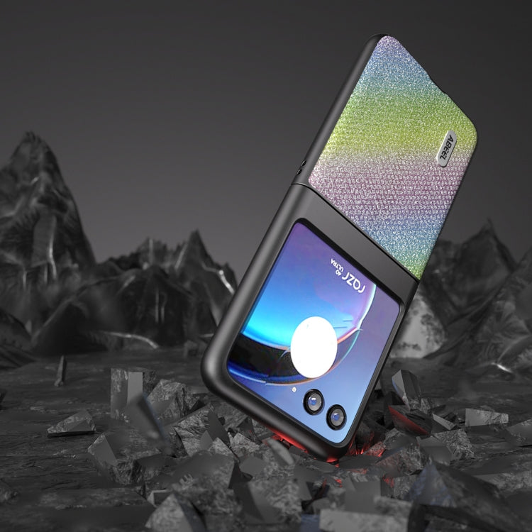 For Motorola Razr 40 Ultra ABEEL Diamond Series Black Edge Phone Case(Rainbow) - Motorola Cases by buy2fix | Online Shopping UK | buy2fix