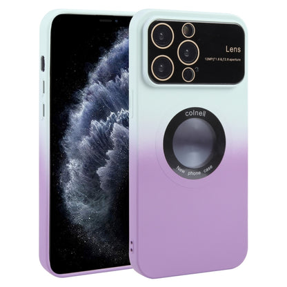 For iPhone 11 Pro Max Gradient Silicone Shockproof Magsafe Phone Case with Lens Film(White Purple) - iPhone 11 Pro Max Cases by buy2fix | Online Shopping UK | buy2fix