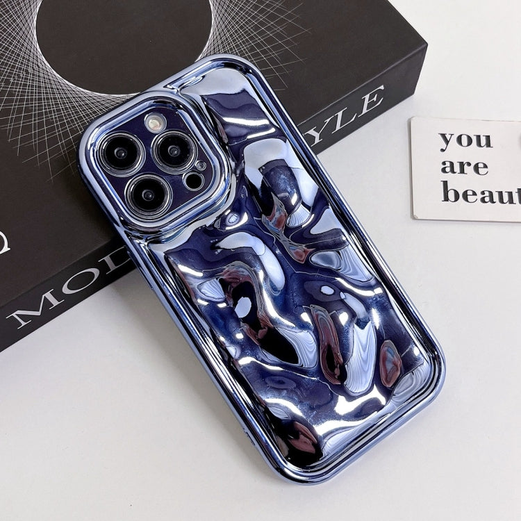 For iPhone 12 Pro Max Electroplating Meteorite Texture TPU Phone Case(Blue) - iPhone 12 Pro Max Cases by buy2fix | Online Shopping UK | buy2fix