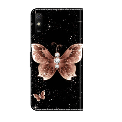 For Xiaomi Redmi 9A Crystal 3D Shockproof Protective Leather Phone Case(Pink Diamond Butterfly) - Xiaomi Cases by buy2fix | Online Shopping UK | buy2fix