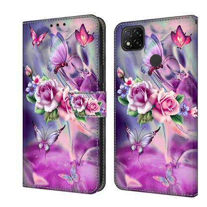 For Xiaomi Redmi 9C Crystal 3D Shockproof Protective Leather Phone Case(Butterfly) - Xiaomi Cases by buy2fix | Online Shopping UK | buy2fix