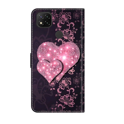 For Xiaomi Redmi 9C Crystal 3D Shockproof Protective Leather Phone Case(Lace Love) - Xiaomi Cases by buy2fix | Online Shopping UK | buy2fix