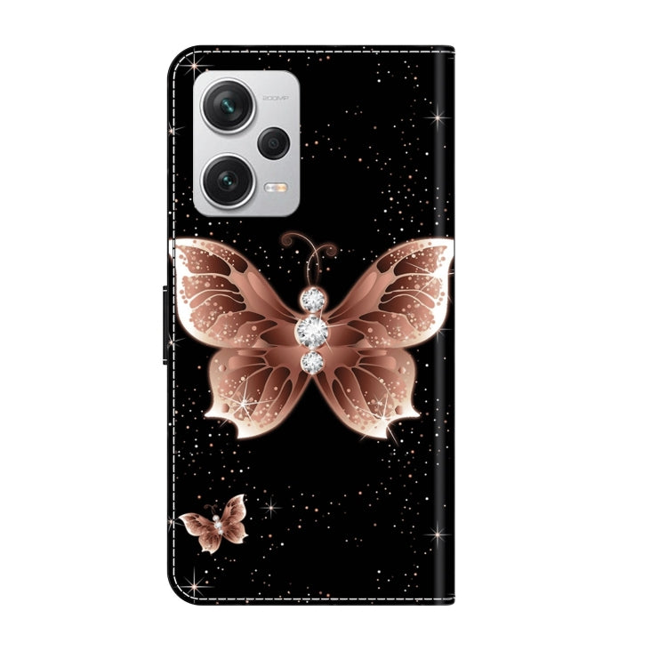 For Xiaomi Redmi Note 12 Pro+ Crystal 3D Shockproof Protective Leather Phone Case(Pink Diamond Butterfly) - Xiaomi Cases by buy2fix | Online Shopping UK | buy2fix