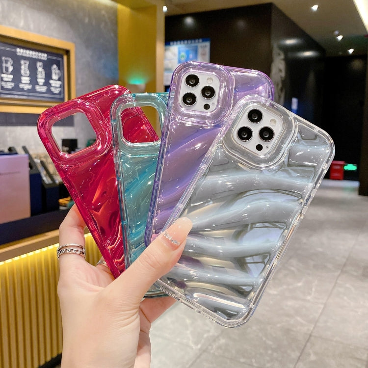 For iPhone 12 Laser Sequin Waves TPU Phone Case(Purple) - iPhone 12 / 12 Pro Cases by buy2fix | Online Shopping UK | buy2fix