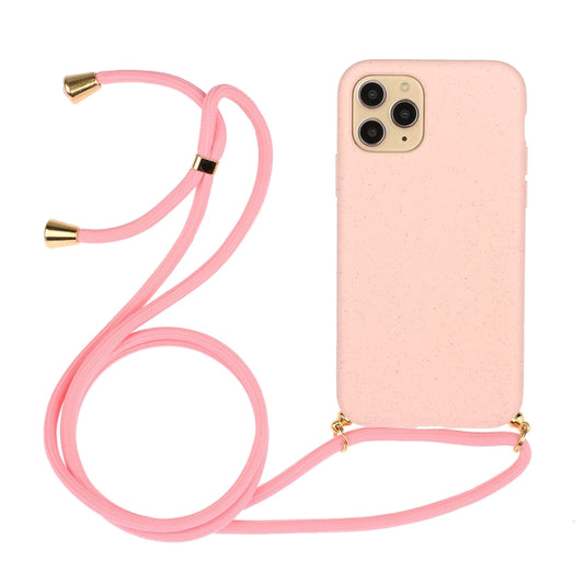 For iPhone 15 Pro Max Wheat Straw Material + TPU Phone Case with Lanyard(Pink) - iPhone 15 Pro Max Cases by buy2fix | Online Shopping UK | buy2fix