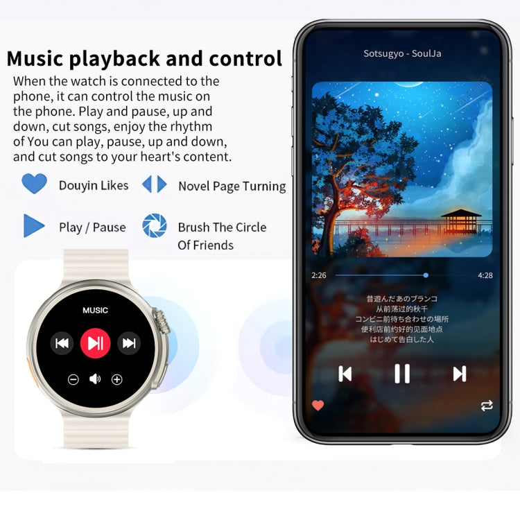 Z78 Ultra 1.52 inch Round Screen HD Smart Watch Supports Heart Rate/Blood Oxygen Monitoring(Grey) - Smart Watches by buy2fix | Online Shopping UK | buy2fix