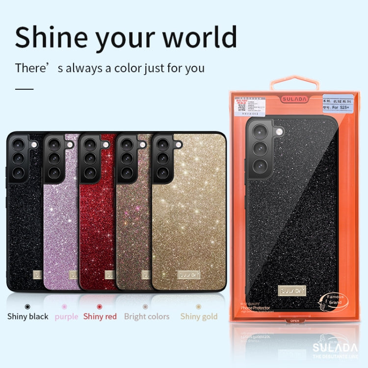 For Samsung Galaxy S23 Ultra 5G SULADA Glittery TPU + Handmade Leather Phone Case(Colorful) - Galaxy S23 Ultra 5G Cases by SULADA | Online Shopping UK | buy2fix