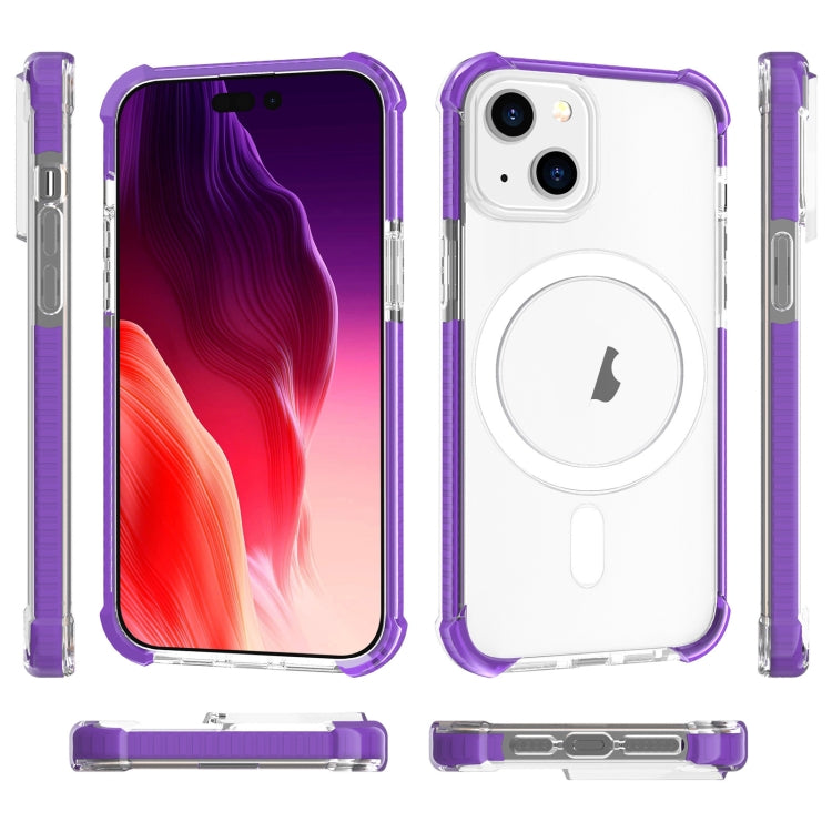 For iPhone 15 Plus Magsafe Magnetic Acrylic Shockproof Phone Case(Purple) - iPhone 15 Plus Cases by buy2fix | Online Shopping UK | buy2fix