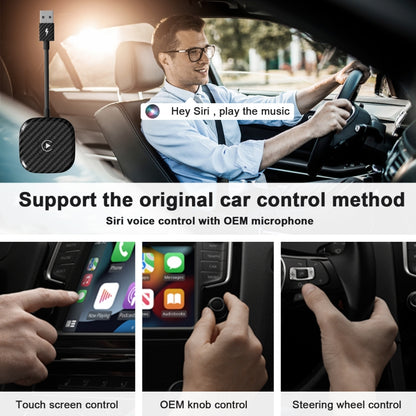 USB + USB-C / Type-C Wired to Wireless Carplay Adapter for iPhone(Black) - Bluetooth Adapters by buy2fix | Online Shopping UK | buy2fix