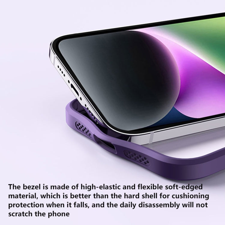 For iPhone 15 Pro Skin Feel MagSafe Shockproof Phone Case with Holder(Purple) - iPhone 15 Pro Cases by buy2fix | Online Shopping UK | buy2fix