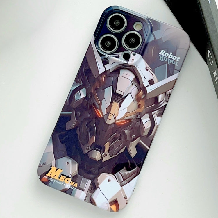 For iPhone 13 Pro Max Painted Pattern Precise Hole PC Phone Case(Grey Robot) - iPhone 13 Pro Max Cases by buy2fix | Online Shopping UK | buy2fix