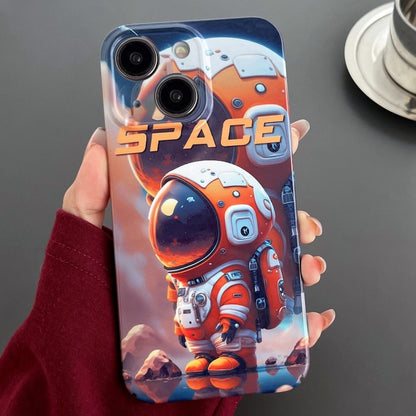 For iPhone 13 Painted Pattern Precise Hole PC Phone Case(Orange Astronaut) - iPhone 13 Cases by buy2fix | Online Shopping UK | buy2fix