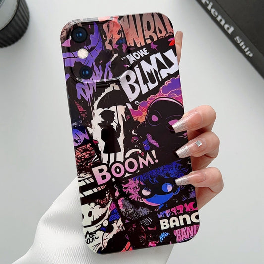 For iPhone XS Max Painted Pattern Precise Hole PC Phone Case(Comics Umbrella Boy) - More iPhone Cases by buy2fix | Online Shopping UK | buy2fix