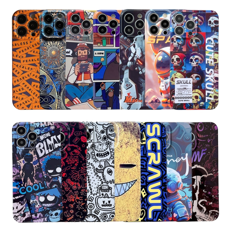 For iPhone 13 Pro Painted Pattern Precise Hole PC Phone Case(Orange Paint Astronaut) - iPhone 13 Pro Cases by buy2fix | Online Shopping UK | buy2fix